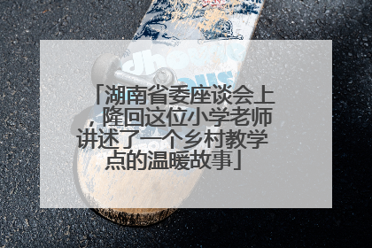 湖南省委座谈会上，隆回这位小学老师讲述了一个乡村教学点的温暖故事