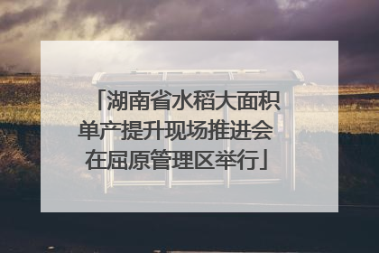 湖南省水稻大面积单产提升现场推进会在屈原管理区举行