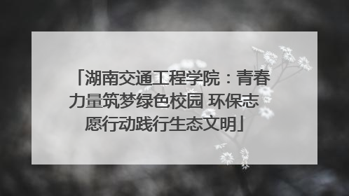 湖南交通工程学院：青春力量筑梦绿色校园 环保志愿行动践行生态文明
