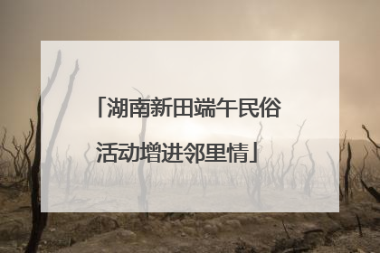 湖南新田端午民俗活动增进邻里情