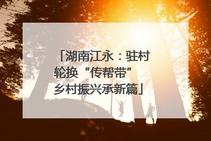 湖南江永：驻村轮换“传帮带” 乡村振兴承新篇
