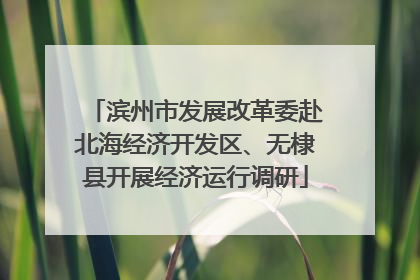 滨州市发展改革委赴北海经济开发区、无棣县开展经济运行调研
