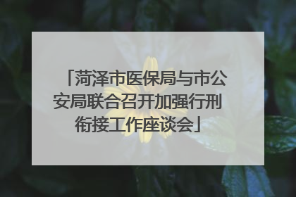 菏泽市医保局与市公安局联合召开加强行刑衔接工作座谈会