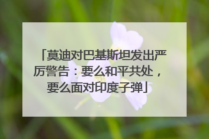 莫迪对巴基斯坦发出严厉警告：要么和平共处，要么面对印度子弹