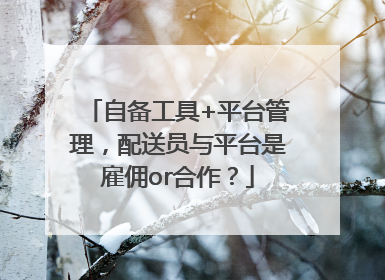 自备工具+平台管理，配送员与平台是雇佣or合作？