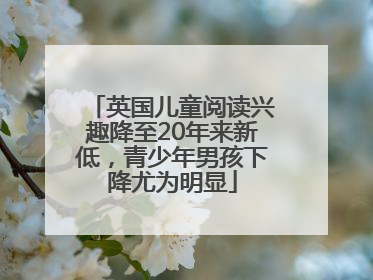 英国儿童阅读兴趣降至20年来新低，青少年男孩下降尤为明显