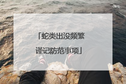 蛇类出没频繁 谨记防范事项
