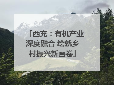 西充：有机产业深度融合 绘就乡村振兴新画卷