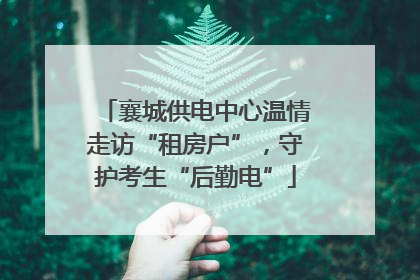 襄城供电中心温情走访“租房户”，守护考生“后勤电”
