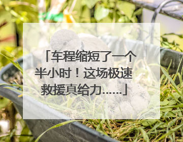 车程缩短了一个半小时！这场极速救援真给力……