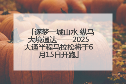 逐梦一城山水 纵马大境通达——2025大通半程马拉松将于6月15日开跑