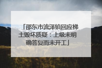 邵东市流泽镇回应梯土毁坏质疑：上级未明确答复而未开工