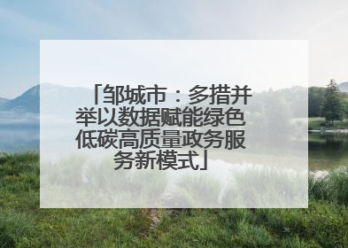 邹城市：多措并举以数据赋能绿色低碳高质量政务服务新模式