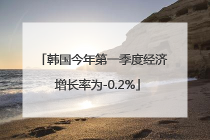 韩国今年第一季度经济增长率为-0.2%