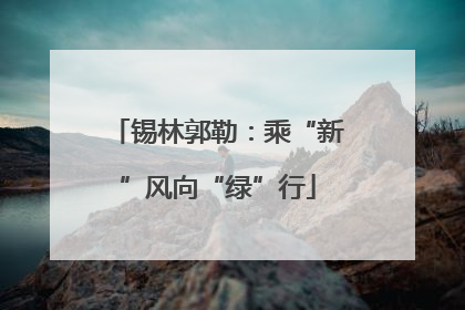 锡林郭勒：乘“新”风向“绿”行