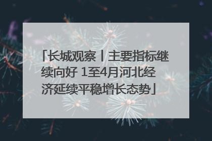 长城观察丨主要指标继续向好 1至4月河北经济延续平稳增长态势