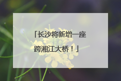 长沙将新增一座跨湘江大桥！