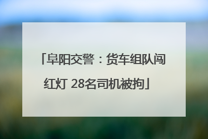 阜阳交警：货车组队闯红灯 28名司机被拘
