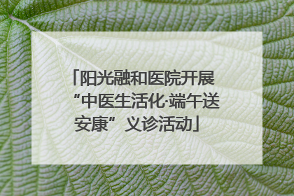 阳光融和医院开展 “中医生活化·端午送安康”义诊活动