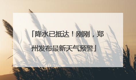 降水已抵达！刚刚，郑州发布最新天气预警