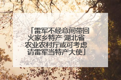 雷军不经意间带回火家乡特产 湖北省农业农村厅或可考虑请雷军当特产大使