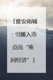 雅安雨城：引摊入市 点亮“夜间经济”
