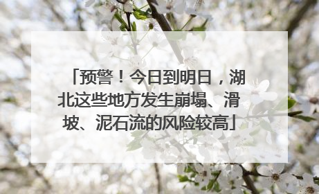 预警！今日到明日，湖北这些地方发生崩塌、滑坡、泥石流的风险较高