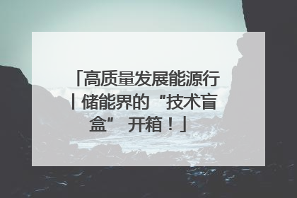 高质量发展能源行丨储能界的“技术盲盒” 开箱！