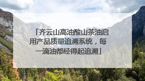 齐云山高油酸山茶油启用产品质量追溯系统，每一滴油都经得起追溯