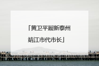 黄卫平履新泰州靖江市代市长