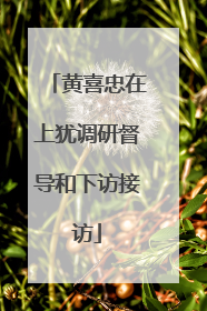 黄喜忠在上犹调研督导和下访接访
