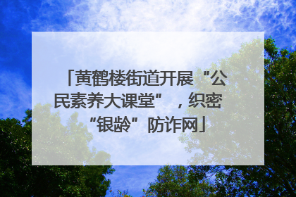 黄鹤楼街道开展“公民素养大课堂”，织密“银龄”防诈网