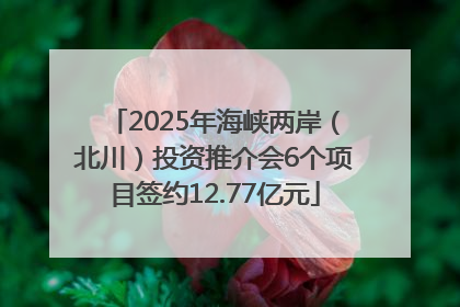 2025年海峡两岸（北川）投资推介会6个项目签约12.77亿元