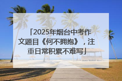 2025年烟台中考作文题目《何不拥抱》，注重日常积累不难写