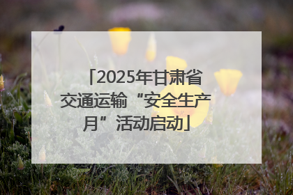 2025年甘肃省交通运输“安全生产月”活动启动