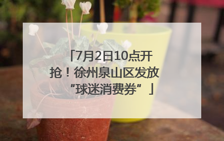 7月2日10点开抢！徐州泉山区发放“球迷消费券”
