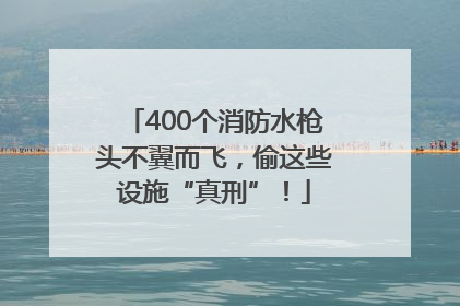 400个消防水枪头不翼而飞，偷这些设施“真刑”！