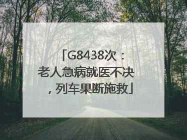 G8438次：老人急病就医不决，列车果断施救